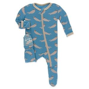 Kickee Pants Blue Moon Sea Otter footie pajamas
